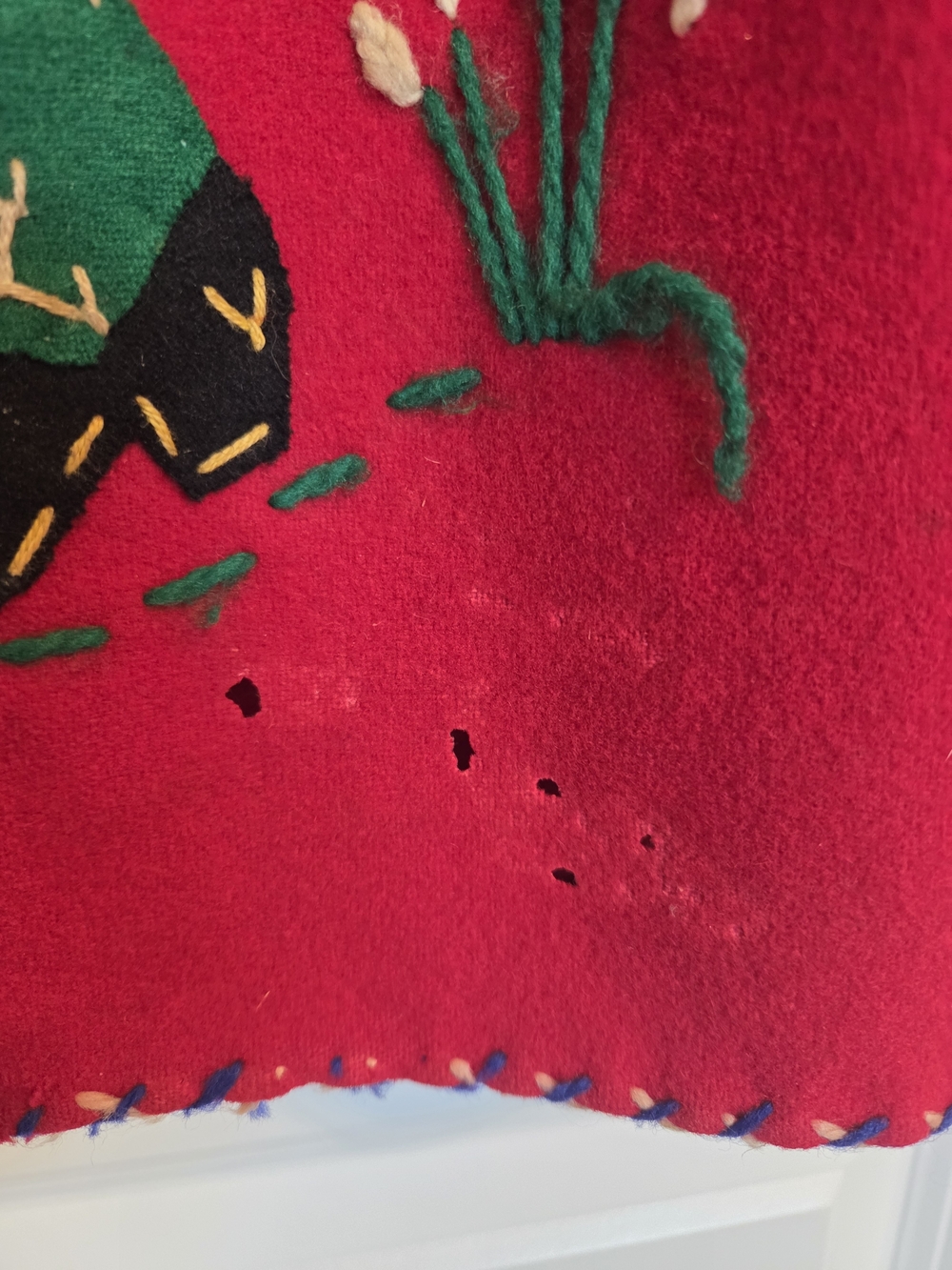 Vintage Red Embroidered Folk-Style Jean Jacket - Picture 8 of 12